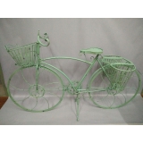  y16062 鐵材藝術-花架(花器)系列-大中自行車-白/米白/蒂芬妮綠/黑 共四色
